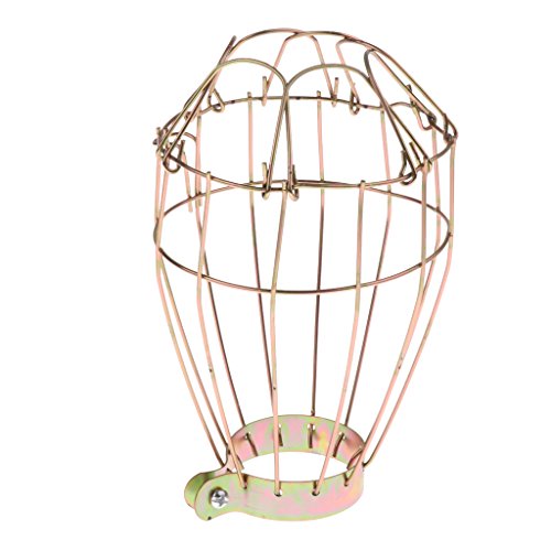 perfk Vintage Käfig Draht Lampenschirm Schutzkorb für Terrarium Lampe Wärmestrahler - Gold von perfk
