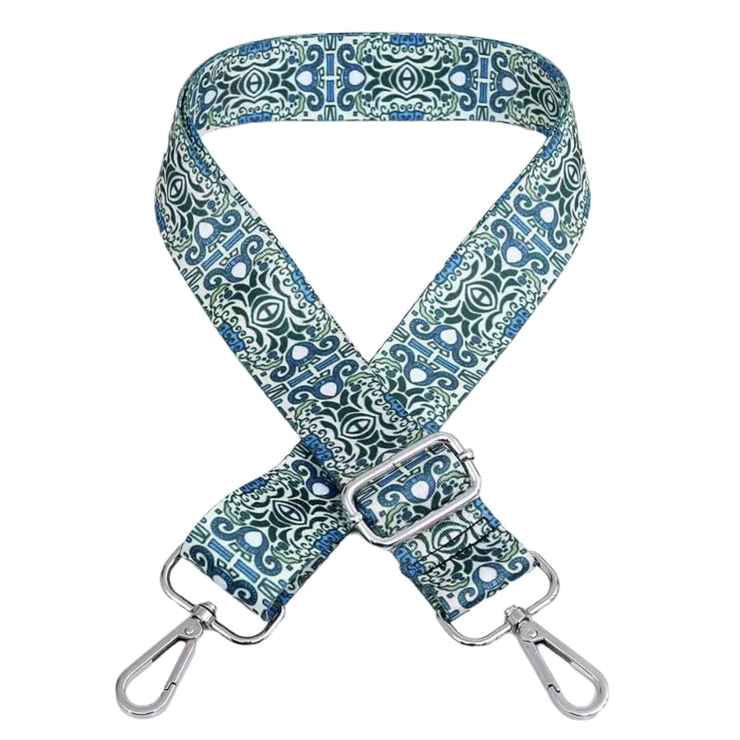 Permangallop Taschengurt, Schulterriemen für Taschen, Taschengurt Umhängegurt, taschengurt Gold, Verstellbarer Schultergurt für Damen und Herren, DIY Zubehör für Tasche (Blaues Muster) von permangallop