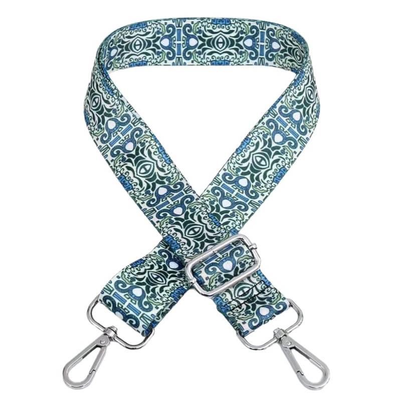 Permangallop Taschengurt, Schulterriemen für Taschen, Taschengurt Umhängegurt, taschengurt Gold, Verstellbarer Schultergurt für Damen und Herren, DIY Zubehör für Tasche (Blaues Muster) von permangallop