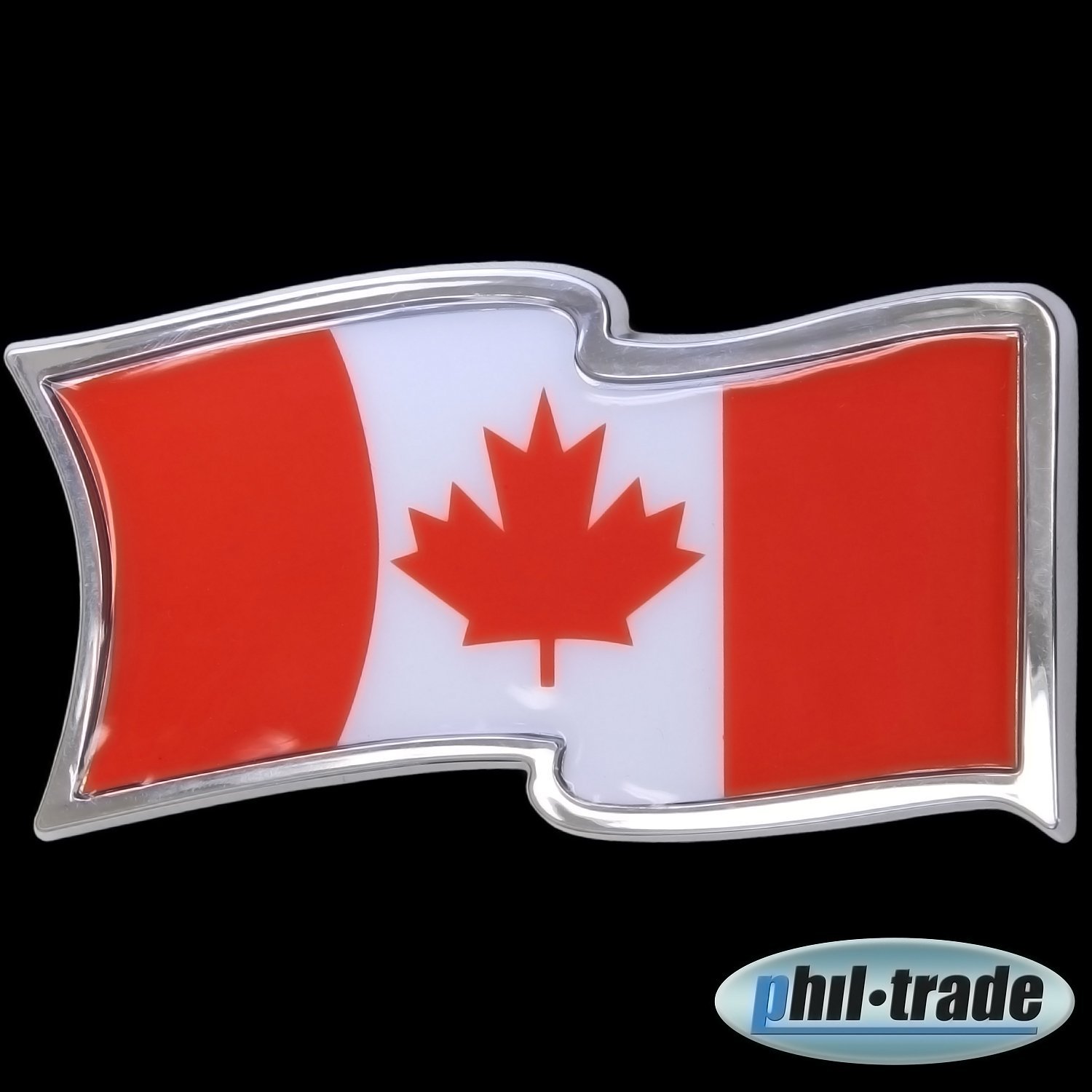 3D Chrom Emblem Aufkleber Flagge Kanada Canada canadian maple leaf flag von phil trade