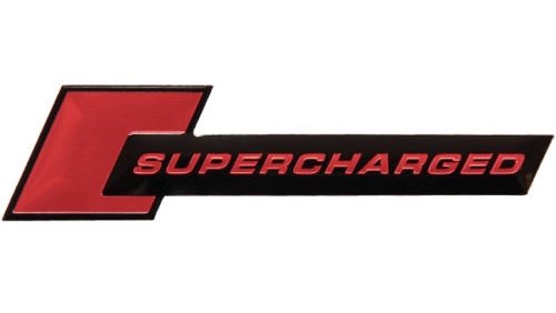 3D Metall Chrom SUPERCHARGED ROT Turbo Tuning Aufkleber Emblem Logo TS-105 von Recambo