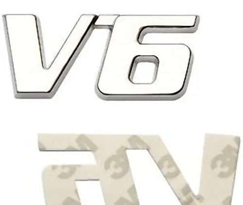 3D Metall Chrom V6 Motor Auto Aufkleber Emblem Logo Schriftzug 3M Kleber NEU von phil trade
