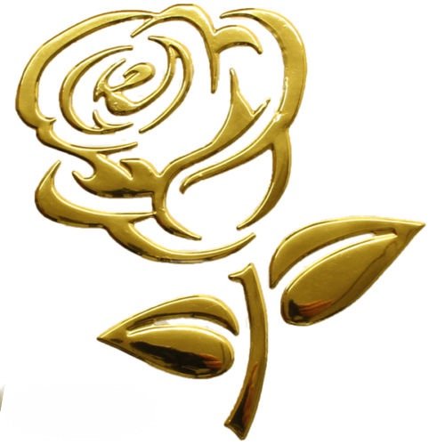 Aufkleber Sticker Gold Chrom 3D Emblem ROSE Blume Auto Motorrad styling DZ-35G von Recambo