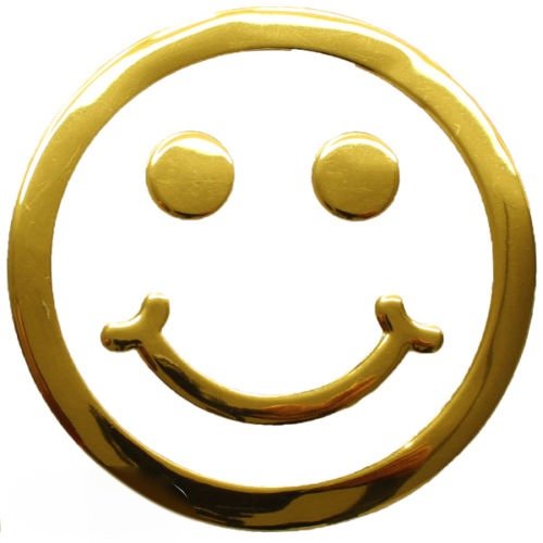 phil trade Aufkleber Sticker Gold Chrom 3D Emblem Smiley Emoji Auto Motorrad DZ-28G von phil trade