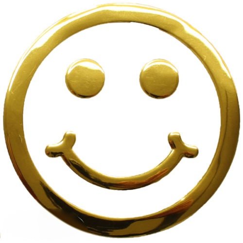 phil trade Aufkleber Sticker Gold Chrom 3D Emblem Smiley Emoji Auto Motorrad DZ-28G von phil trade
