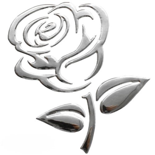 Aufkleber Sticker Silber Chrom 3D Emblem ROSE Blume Auto Motorrad styling DZ-35S von phil trade