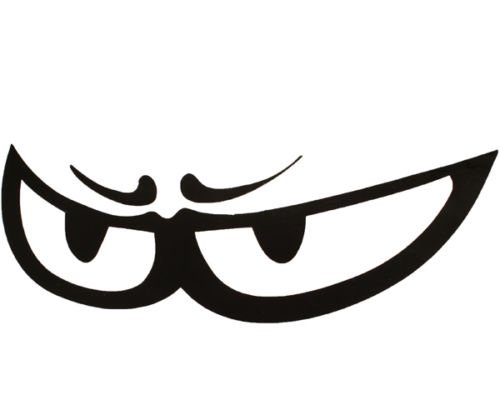 phil trade BÖSER Blick Aufkleber SCHWARZ böse Augen Sticker Emblem Logo Schriftzug von phil trade
