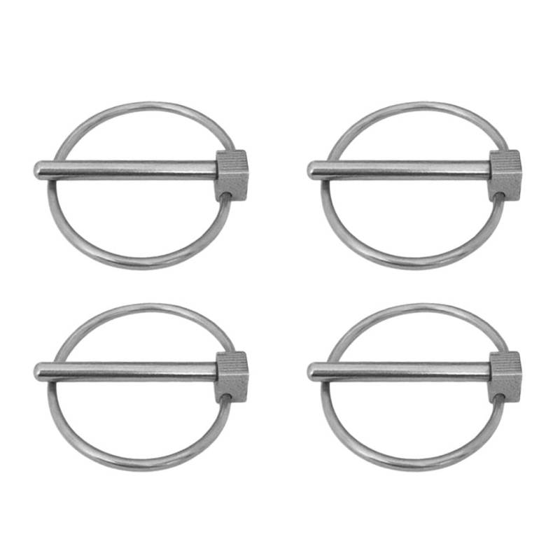 pistro Lynch Pins Sortiment Kit 4,0 mm Edelstahl Bootsanhänger Teile für Bauernhoftraktoren Anhänger LKW Rasenmäher Teile Allrad-LKW Linch Pin 4 Stück von pistro