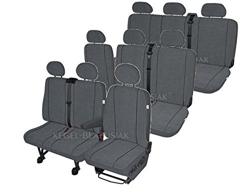 Eleganze Sitzbezüge Schonbezüge Sitzschoner Set Grau 9 Sitzer von pitshop24de