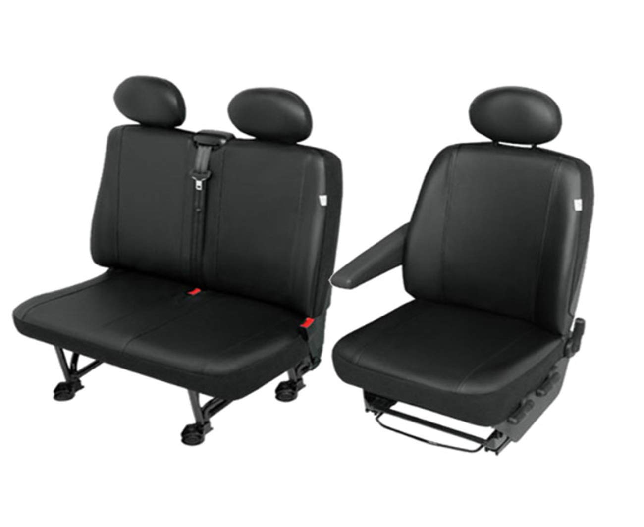 Kunstleder Sitzbezüge Sitzschoner Set Fahrersitz + Doppelbank robuste und Pflegeleichte EKO-Leder von pitshop24