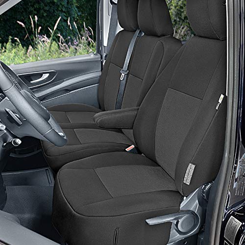 pitshop24de Frontsitzbezüge, Sitzschoner, Fahrersitzbezug, Beifahrer-Doppelbankbezug kompatibel mit Mercedes Vito III ab 2014 W447 von pitshop24de