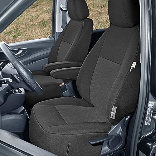 Front Sitzbezüge Sitzschoner, Fahrersitzbezug Beifahrersitzbezug, maßgeschneidert kompatibel mit Mercedes Vito III ab 2014 von pitshop24