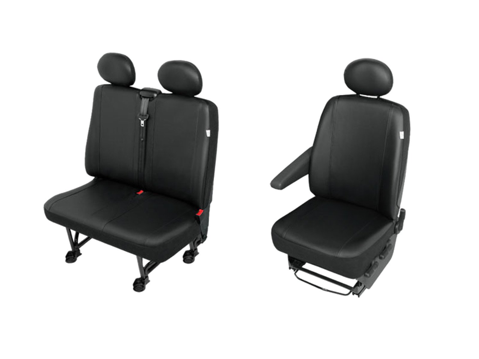 Kunstleder Fahrersitz + Doppelbank Sitzbezüge Sitzschoner Set robuste Pflegeleichte ECO-Leder von pitshop24de