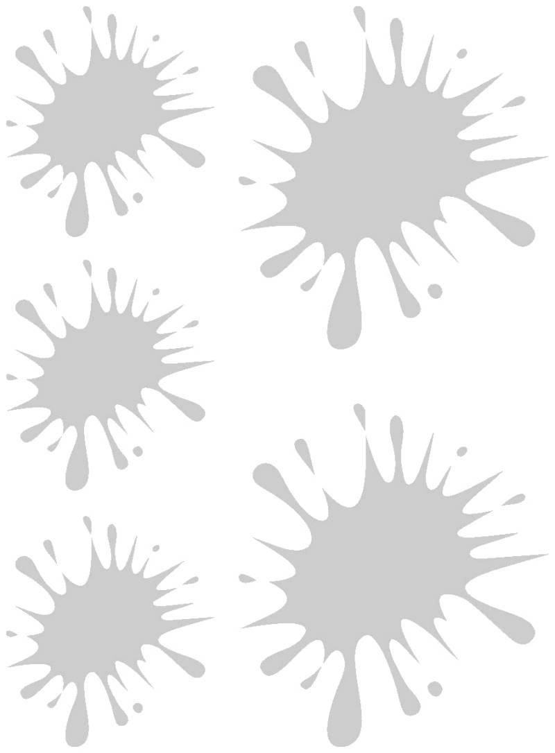 Samunshi® Farbklecks Aufkleber Klecks Sticker 5er Set 2x8x9cm,3x5x6cm Silber von Samunshi