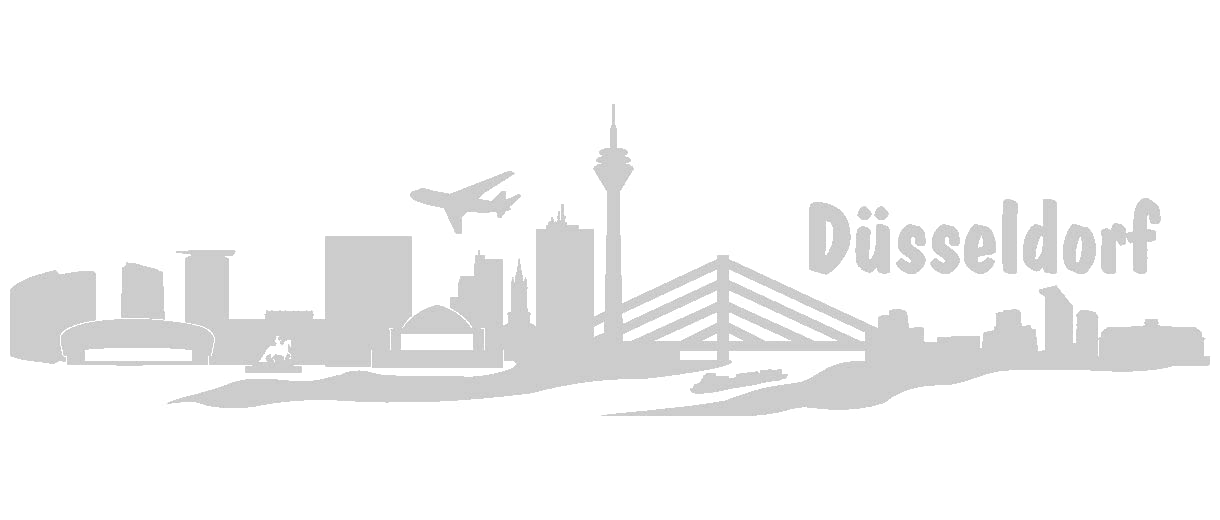 Samunshi® Autoaufkleber Düsseldorf Aufkleber Skyline in 8 Größen und 25 Farben (20x5,1cm Silber) von Samunshi