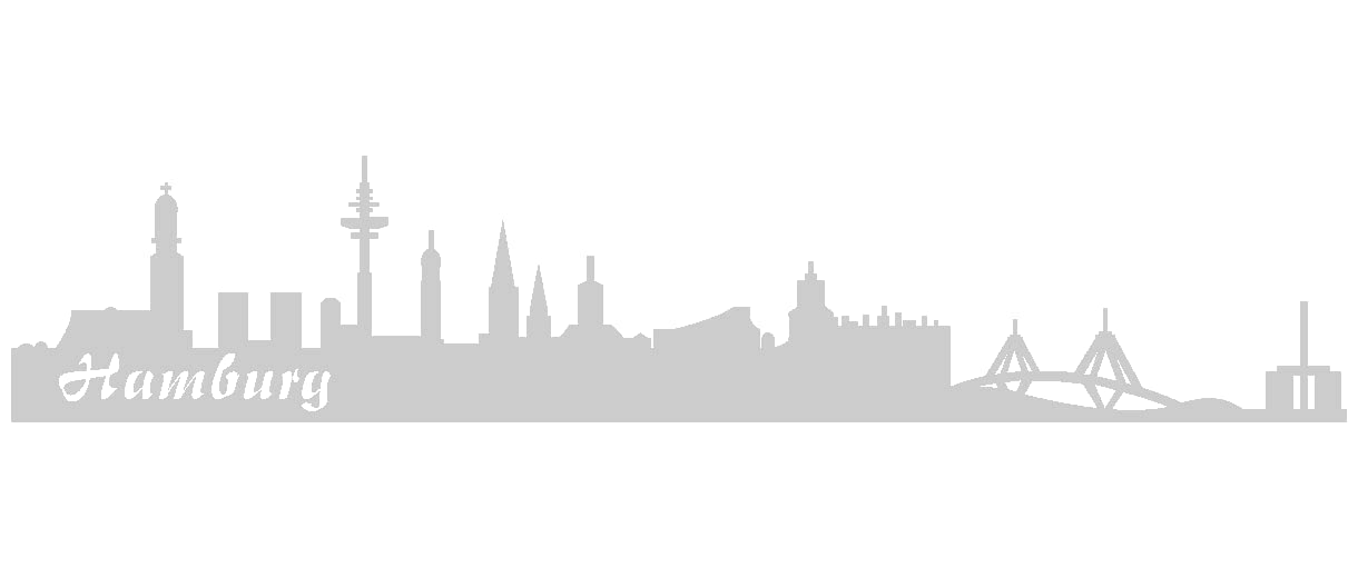 Samunshi® Autoaufkleber Hamburg Aufkleber Skyline in 7 Größen und 25 Farben (15x3cm Silber) von Samunshi