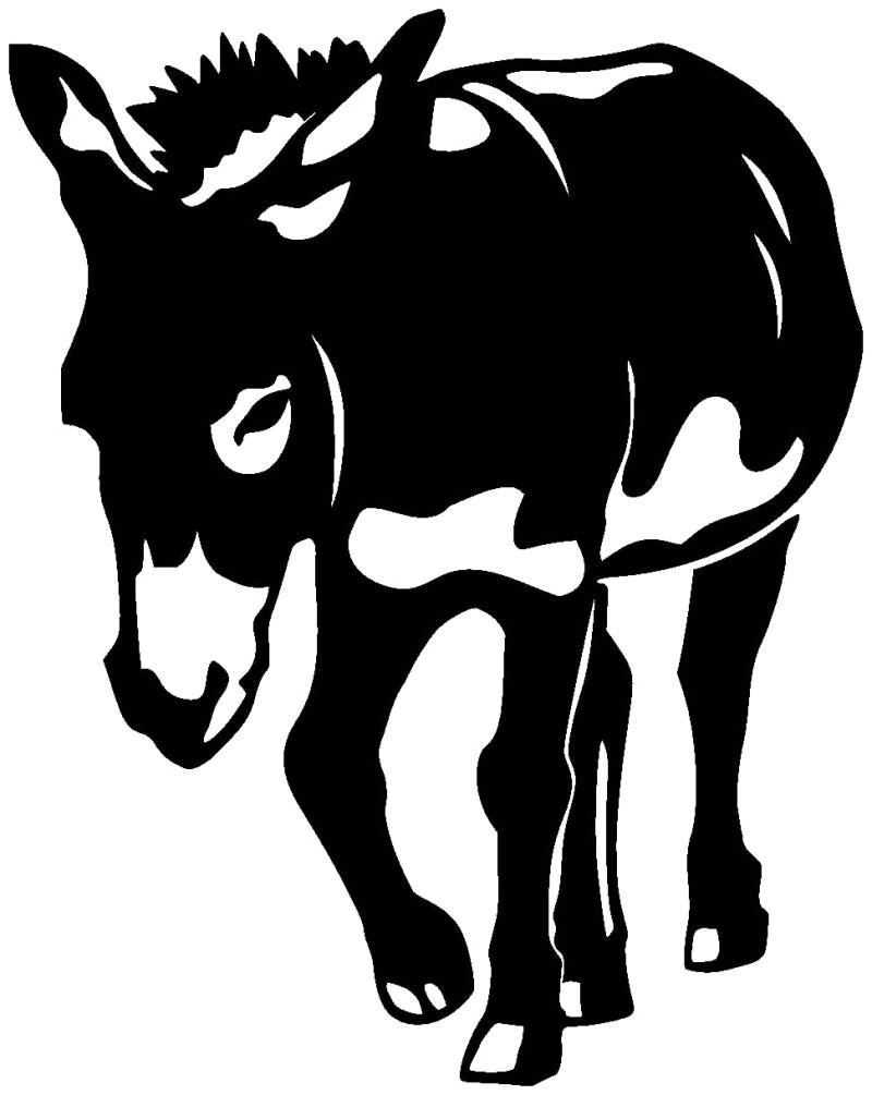 Samunshi® Esel Aufkleber 'Jakob' Eselaufkleber in 6 Größen und 25 Farben (7,9x10cm schwarz) von Samunshi