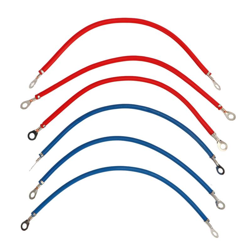 Batterie -Wechselrichterkabel reine Kupfer -Dose -Lug -Oxidationswiderstand Wechselrichterkabel für Elektrofahrrad 25 cm 6pcs rot und blau von plplaaoo