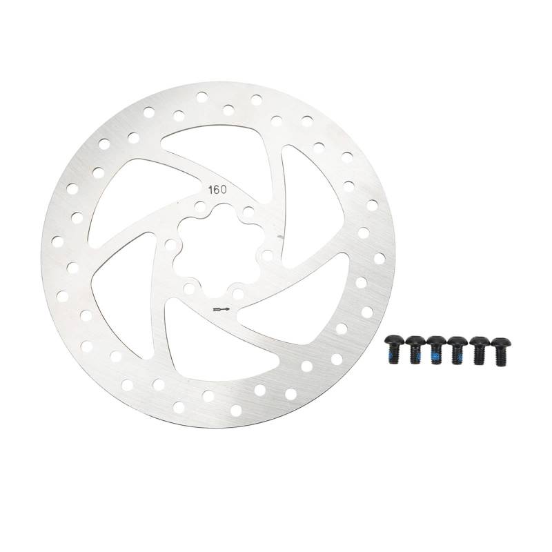 plplaaoo 6 Bolt 160 mm Scheibenbremsrotor Edelstahl Elektrischer Roller -Scheibenbremsbremsrotor mit 6 Schrauben für elektrische Roller -Modifikation Langlebige rostbekannte Wärmeabteilung von plplaaoo