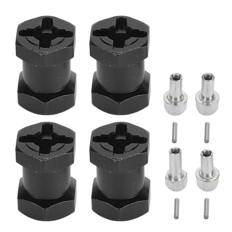 plplaaoo RC Rad Hex Spacers Universal Aluminiumlegierung 12 mm Durchmesser 17 mm Länge Hub -Extensionen für axiale Traxxas HSP Redcat HPI Fernbedienungssteuerautos 4pcs Set Set (Schwarz) von plplaaoo