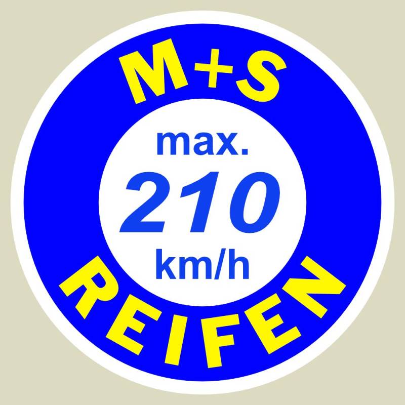 2 x Geschwindigkeitsaufkleber SpeedMax Vmax Aufkleber max. 210 km/h Rund 3cm für Winterreifen , M&S Reifen von pneugo!®