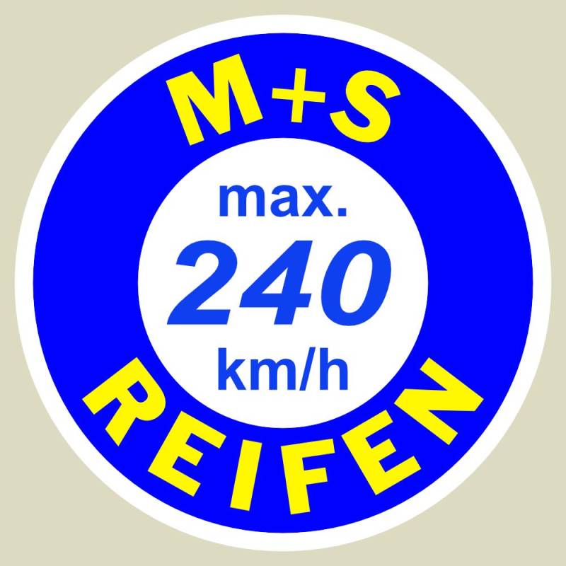 2 x Geschwindigkeitsaufkleber SpeedMax Vmax Aufkleber max. 240 km/h Rund 3cm für Winterreifen , M&S Reifen von pneugo!®