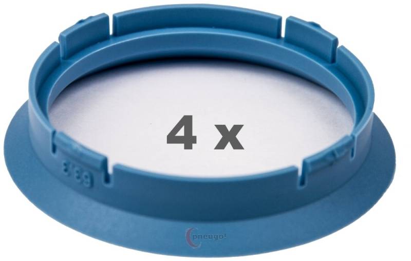 4 Zentrierringe f??r Alufelgen 63.30 mm auf 56.60 mm Kunststoff (63,30/56,60) von pneugo!