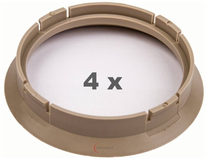 4 Zentrierringe f??r Alufelgen 64.00 mm auf 57.10 mm Kunststoff (64,00/57,10) von pneugo!