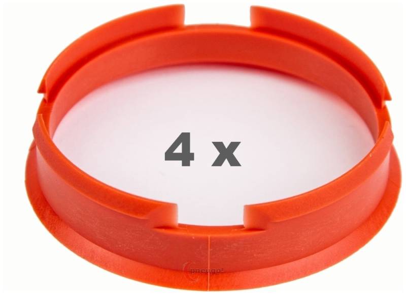 4 Zentrierringe f??r Alufelgen 72.60 mm auf 67.10 mm Kunststoff (72,60/67,10) von pneugo!