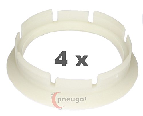 4 x Zentrierringe, Kunststoff 63.4mm auf 56.1mm transparent von pneugo!