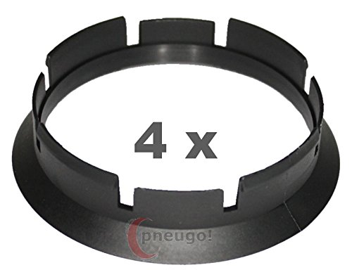 4 x Zentrierringe, Kunststoff 63.4mm auf 60.1mm schwarz von pneugo!