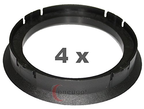 4 x Zentrierringe, Kunststoff 70.0mm auf 56.1mm schwarz von pneugo!