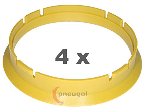 4 x Zentrierringe, Kunststoff 70.0mm auf 66.2mm pistazien von pneugo!