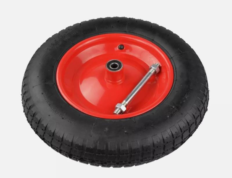 pokm toolsmarket - 3.50-8 Schubkarrenrad mit Achse Schubkarre Rad, Max. Belastung 100 kg, Räder Schubkarrenräder mit Luft Ersatzrad Luftrad Felge 2PR von pokm toolsmarket