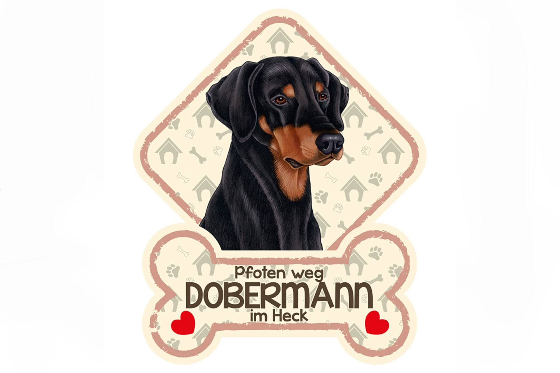 power gift - Dobermann Farbenfrohes Tierschild für die Autoscheibe mit Saugnäpfen. 20. von power gift