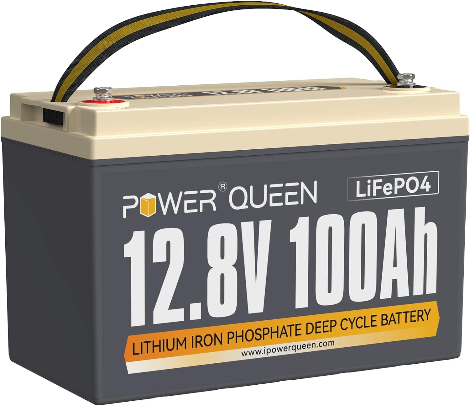 Power Queen 12,8V 100Ah LiFePO4 Lithium-Batterie, 1280Wh Akku mit 100A BMS, 4000+ Ladezyklen, perfekt als Stromquelle für 30~70lbs Schub Trollingmotor, Wohnmobile, Boot von power queen