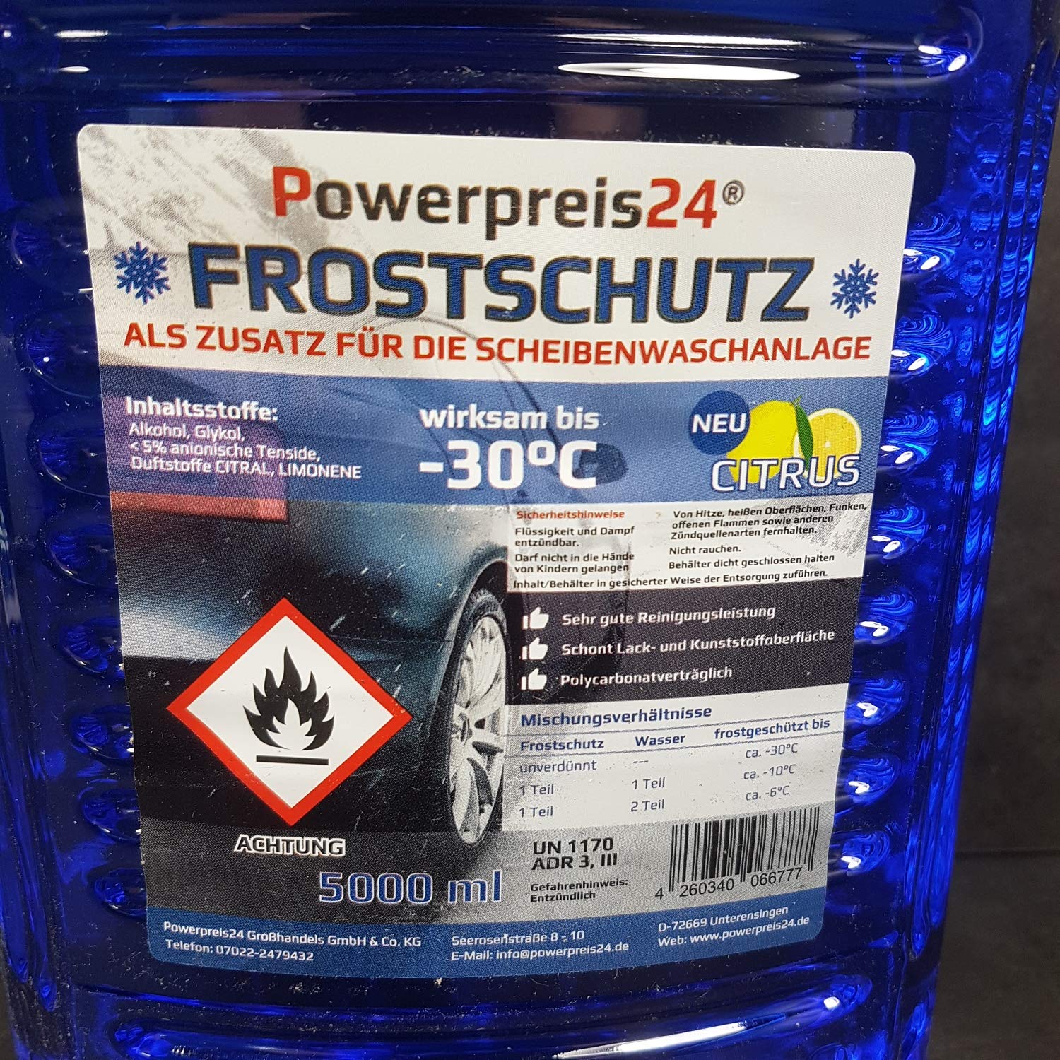powerpreis24® 4X 5 Liter Scheibenfrostschutz Frostschutzmittel 20L -30 Grad gebrauchsfertig von powerpreis24