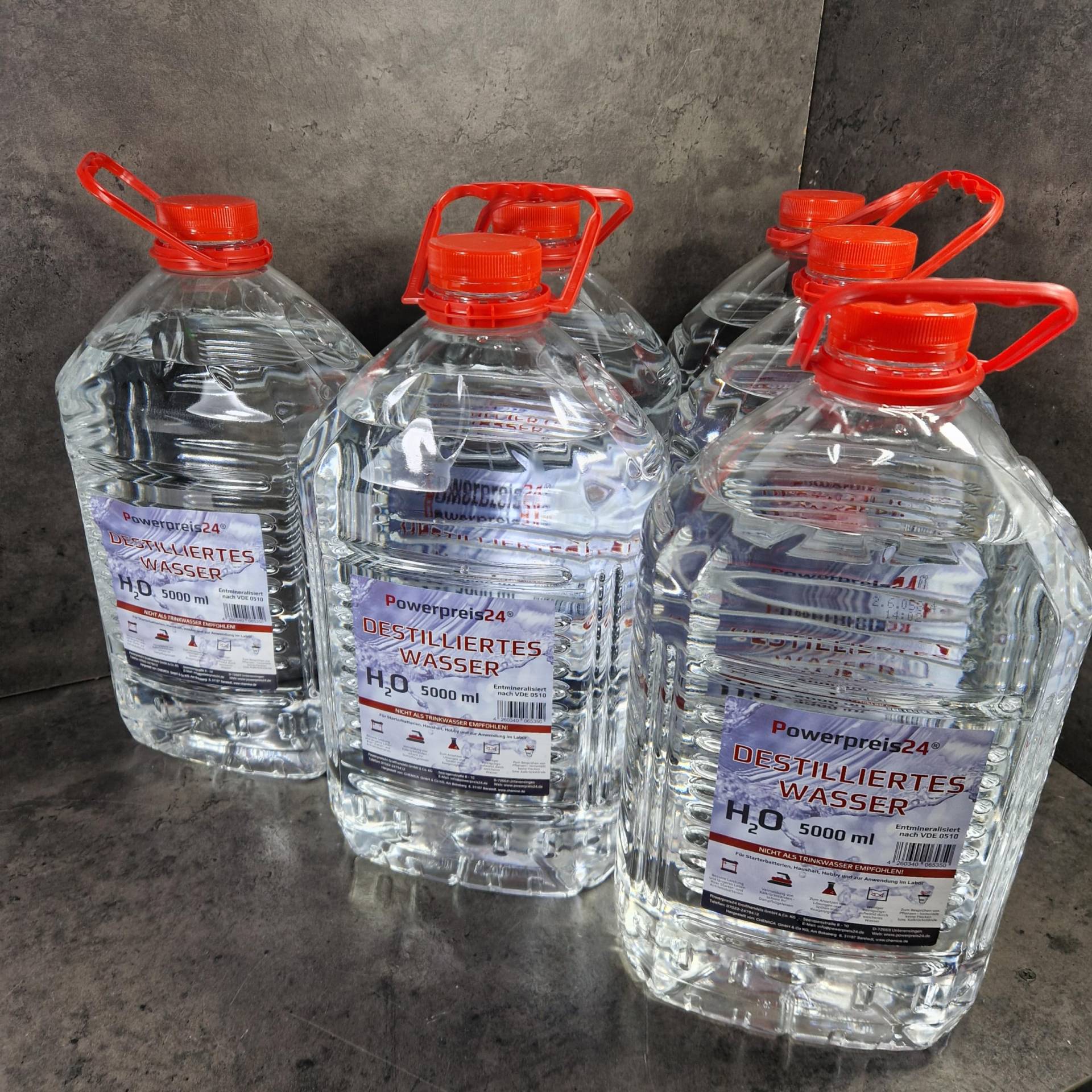 powerpreis24 Destilliertes Wasser 30 Liter 6x5 Liter nach VDE0510 von powerpreis24