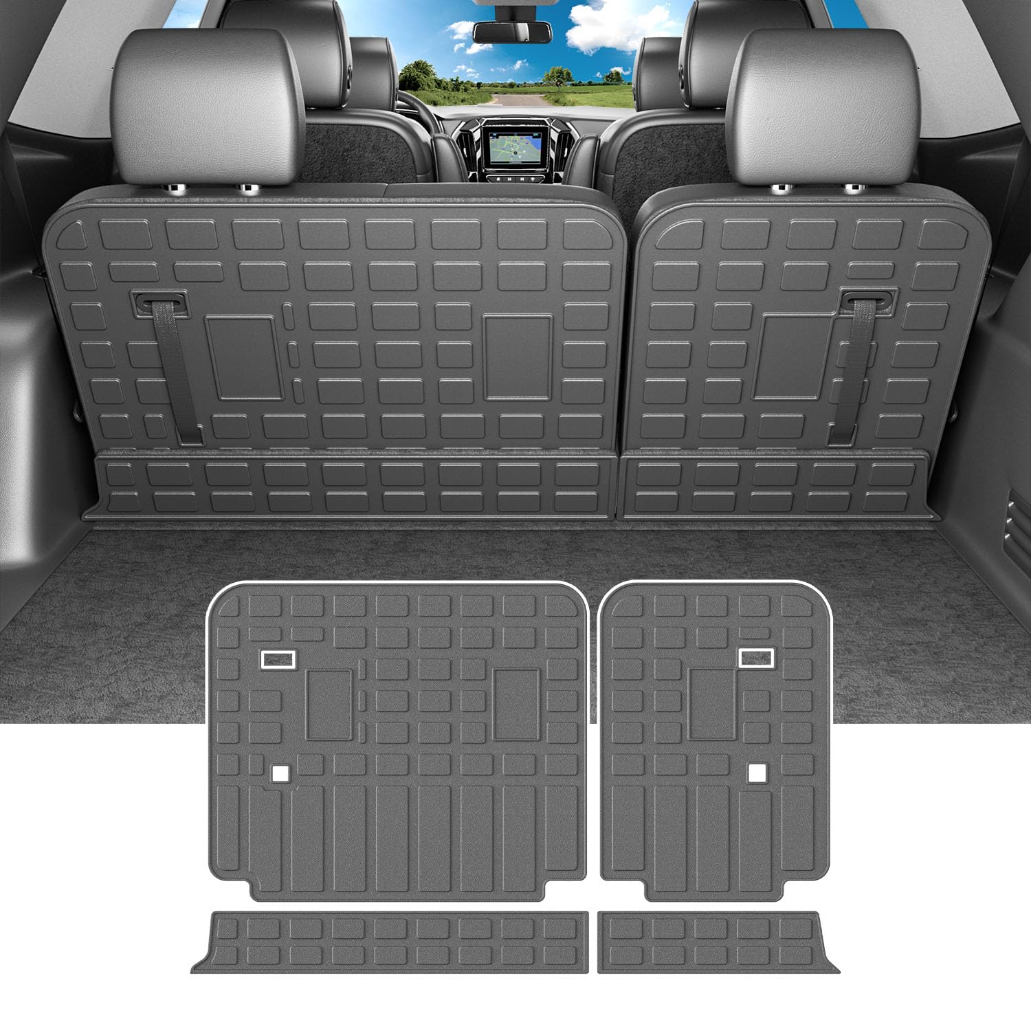 powoq Rückenlehnenmatte kompatibel mit 2018-2023 Chevy Traverse TPE Rücksitzschutz Ersatz für 2018 2019 2020 2021 2022 2023 Chevy Traverse Zubehör (Rückenlehnenmatte) von powoq