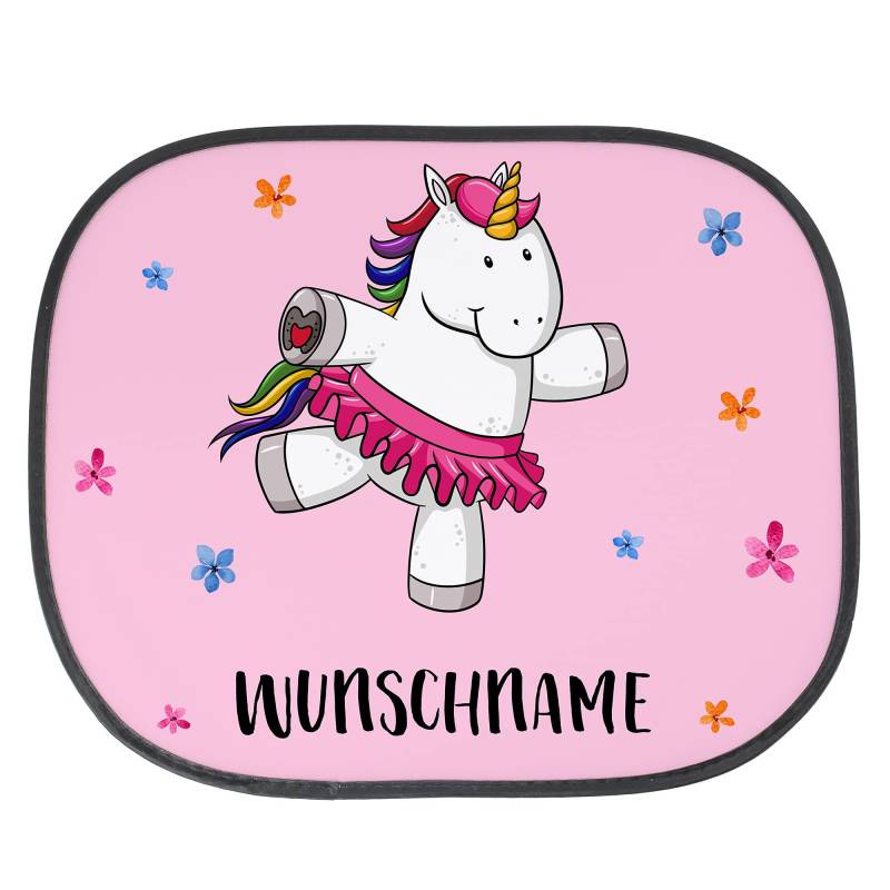 printplanet® - Autosonnenschutz mit Name Bedrucken - Sonnenblende selbst gestalten - Motiv: Einhorn von printplanet