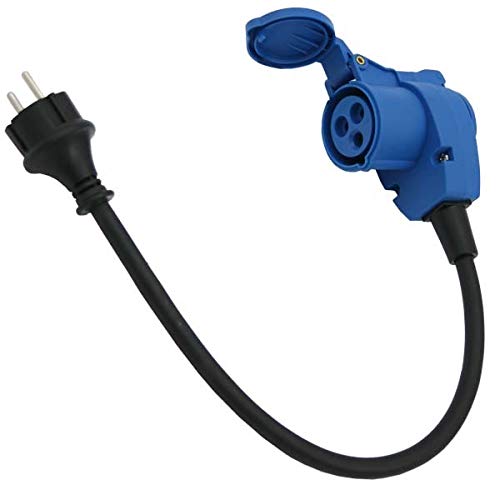 CEE Winkelkupplung Winkelstecker Wohnwagen Wohnmobil Caravan 220V + Schuko Steckdose + 50 cm Kabel 3x2,5 mm² von pro-Styling design for perfection