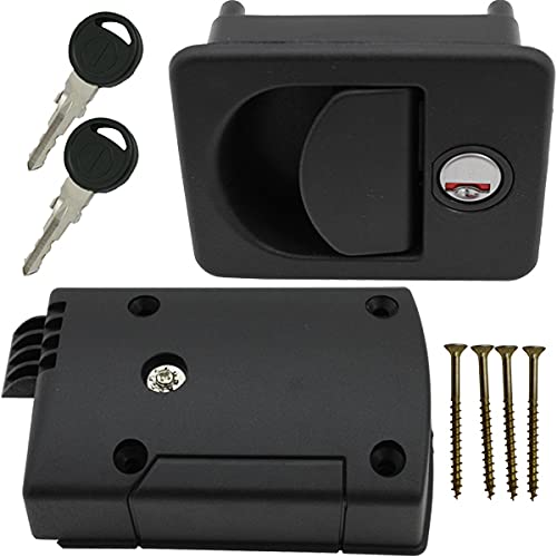 Türschloss Griffmuldenschloss Schloss Stauklappenschloss Wohnwagen Wohnmobil Caravan schwarz komplett 38-46mm von pro-Styling design for perfection