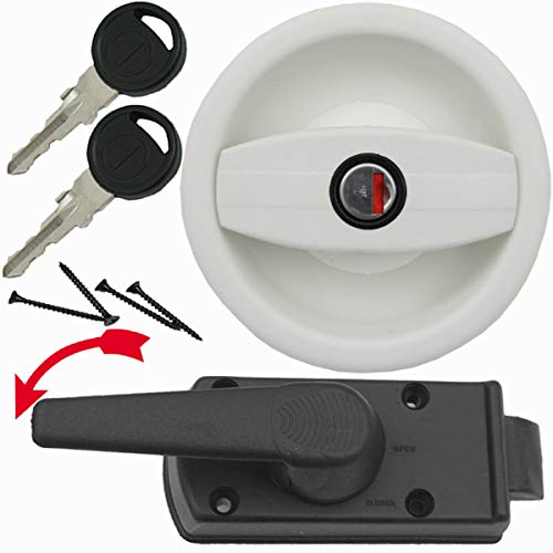 pro-Styling Türschloss Außenteil und Innenteil rechtsdrehend rund weiß Zadi komplett mit Schließzylinder und zwei Schlüsseln für Türdicken von 28 mm bis 36 mm von pro-Styling design for perfection