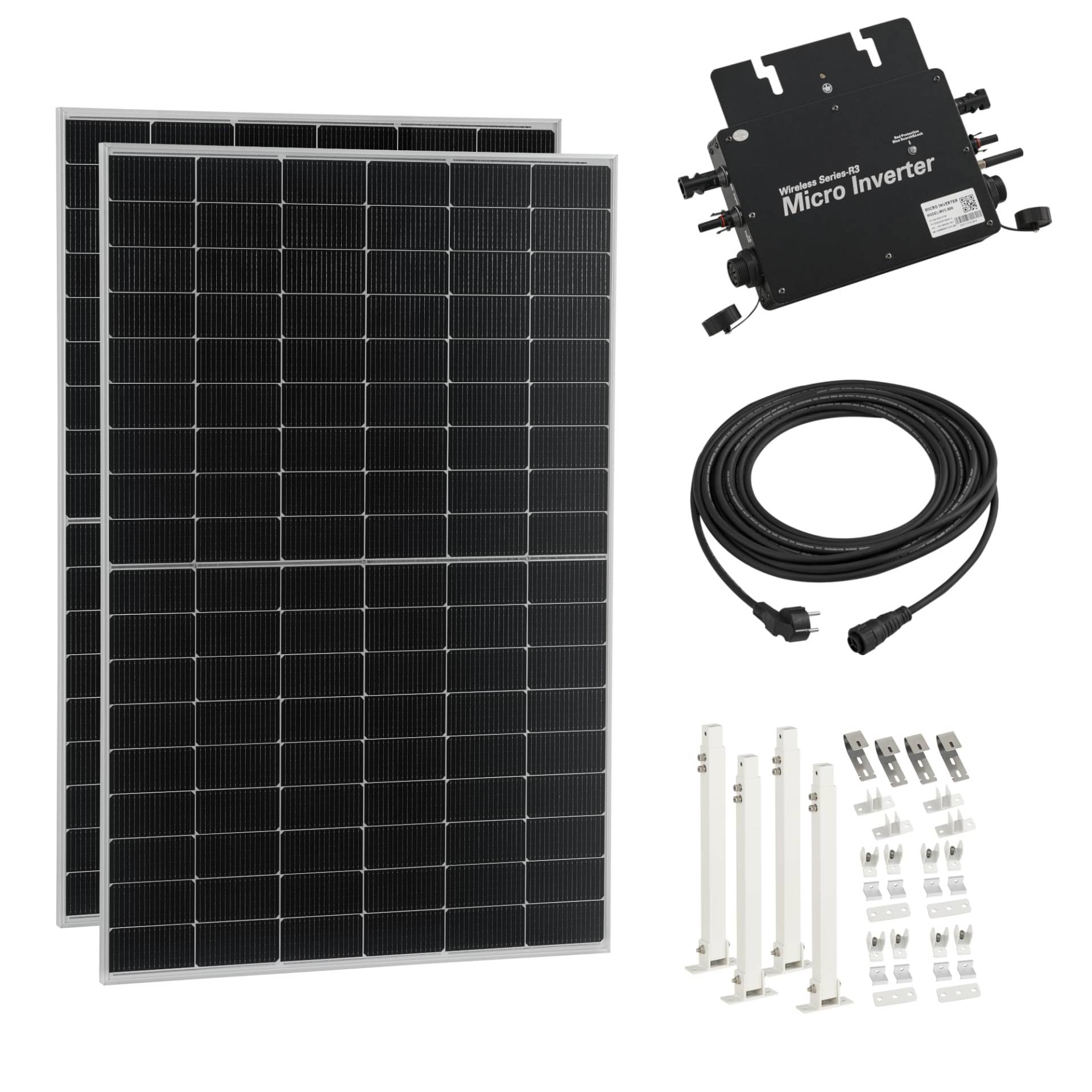pro.tec Balkonkraftwerk mit Halterung Brusson 830 W Komplettset mit 2x415W N-Topcon-Technologie Solaranlage mit Wechselrichter mit App und WIFI Solarmodulen 10m Kabel Photovoltaik Plug+Play pro.tec Balkonkraftwerk mit Halterung Brusson 830 W Komplettset mit 2x415W N-Topcon-Technologie Solaranlage mit Wechselrichter mit App und WIFI Solarmodulen 10m Kabel Photovoltaik Plug+Play von pro.tec