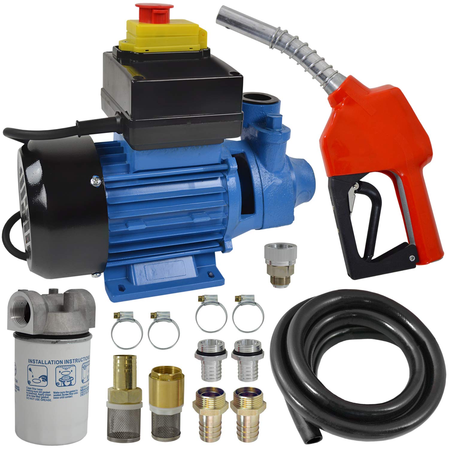 Dieselpumpe Ölpumpe Biodiesel Heizölpumpe 230V, JETZT MIT EXTRA-Ersparnis! BIODIESEL KRAFTSTOFFPUMPE 230V Elektro FASS-Pumpe mit Schlauch, Diesel-Vorfilter mit austauschbarem Filtereinsatz von profi-pumpe.de