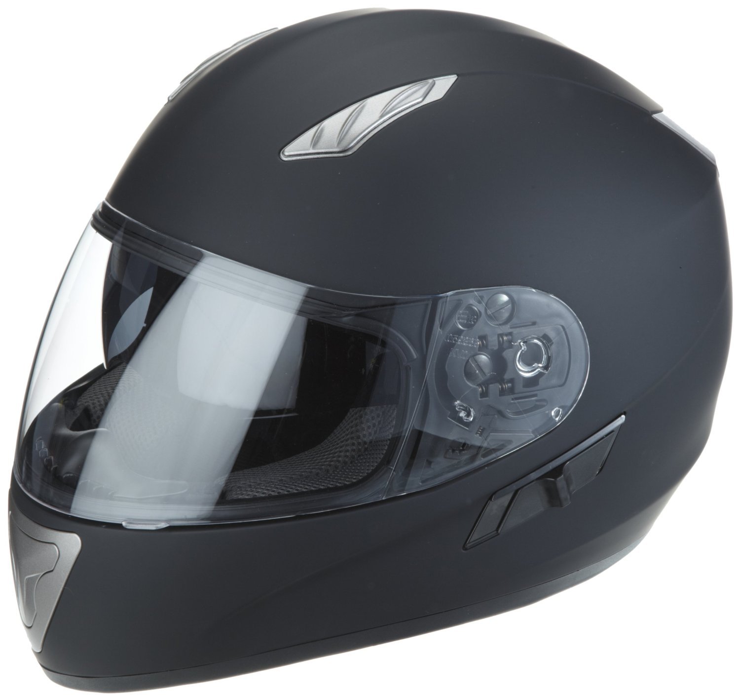 Protectwear H520-ES-S Motorradhelm, Integralhelm mit Integrierter Sonnenblende, Größe S, Schwarz-Matt von protectWEAR