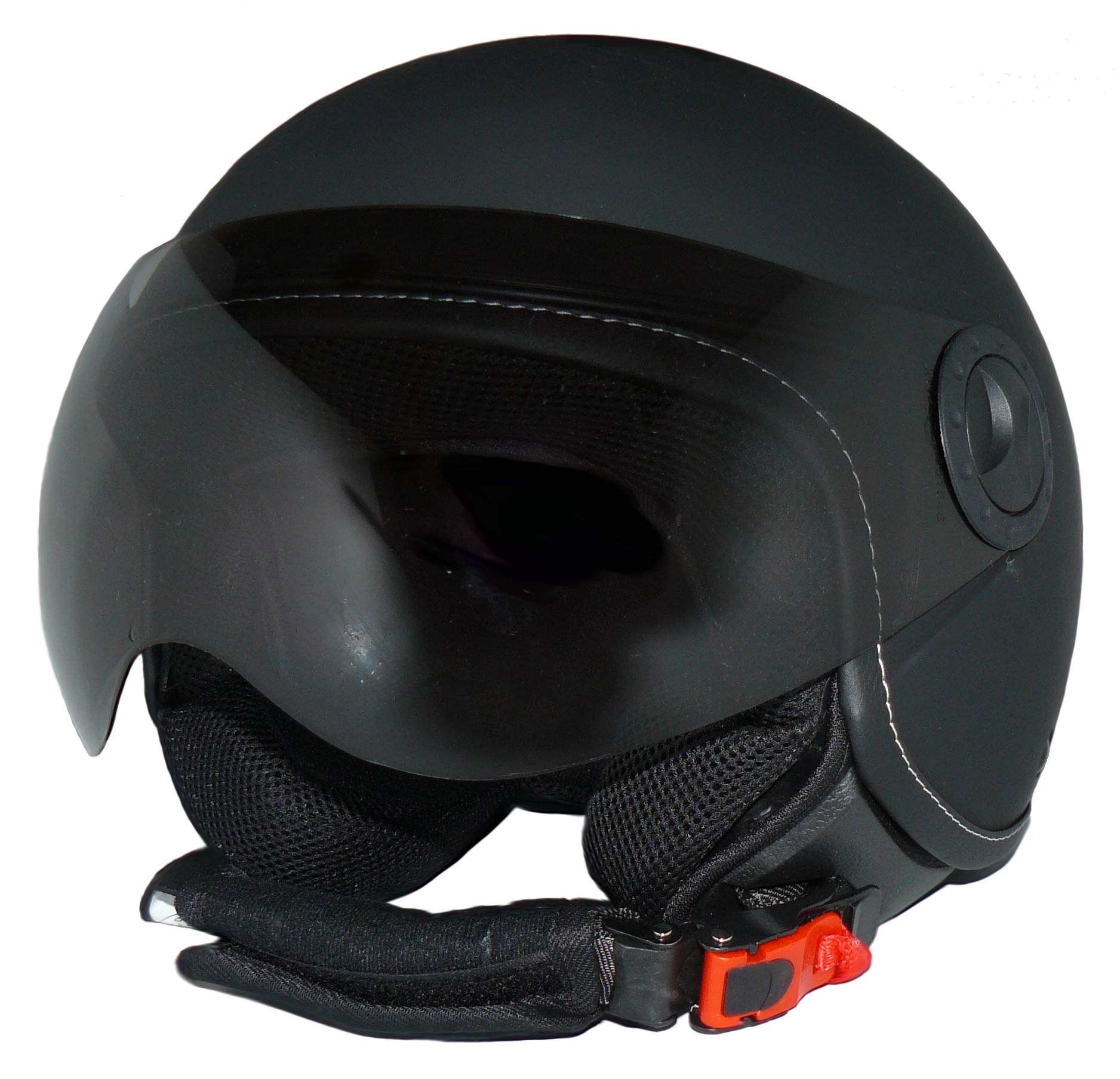 Protectwear Jethelm Motorradhelm H710 matt-schwarz einfarbig im Pilotendesign - L von protectWEAR
