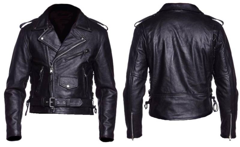 Protectwear Motorradlederjacke Chopperjacke, Schwarz, 52 von protectWEAR