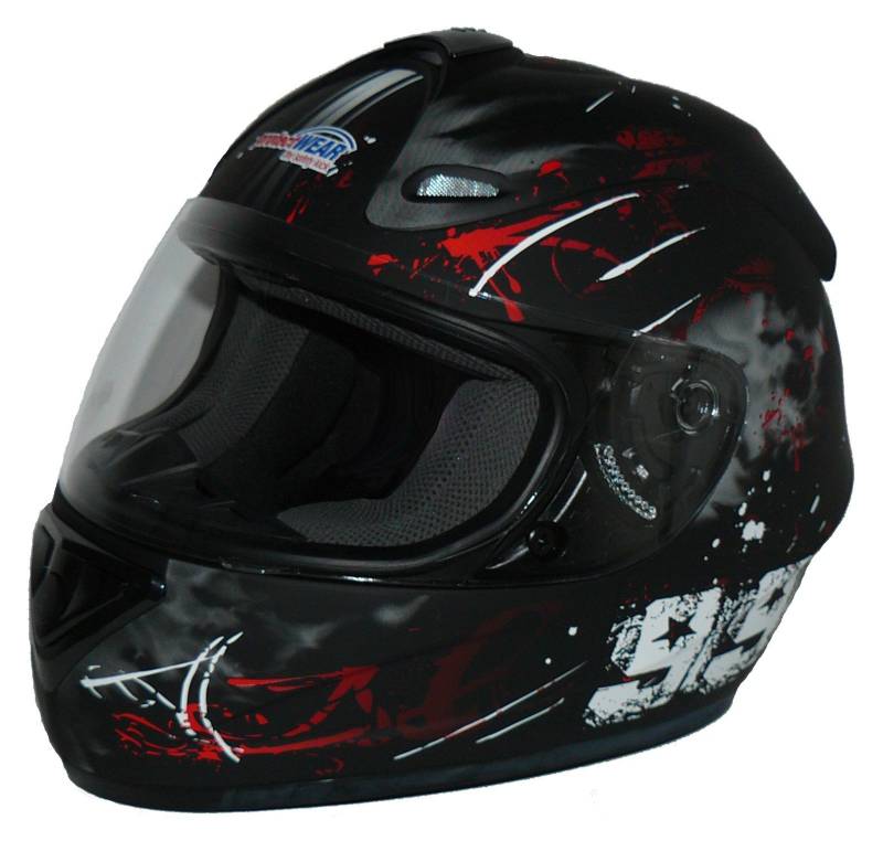protectWEAR Motorradhelm FS-801-99R schwarz/rot-Gr.S von protectWEAR