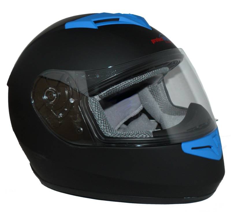 Protectwear Motorradhelm V121-BL schwarz-blau matt - L von protectWEAR